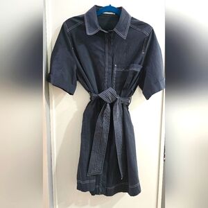 Mango Blue-Grey Shirt Dress
